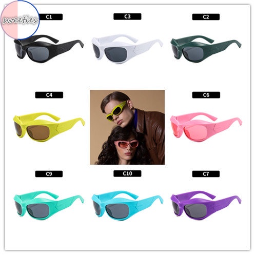 Y2k Eropa Dan Amerika unisex fashion Punk Hip Hop anti-uv Kacamata Hitam Pria Wanita Eyewear Glasses