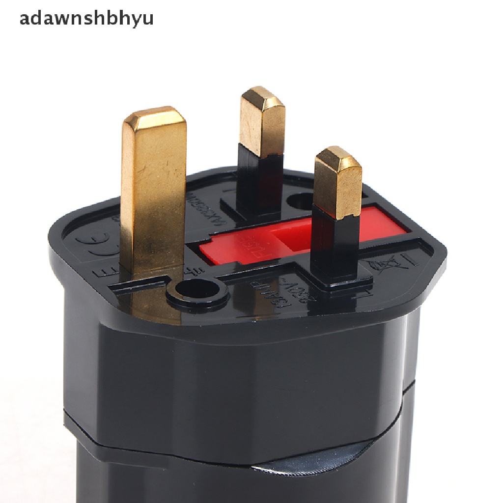 Adawnshbhyu EU Euro 2pin Ke UK 3pin Plug AC Universal Adaptor Travel Converter ID Eropa