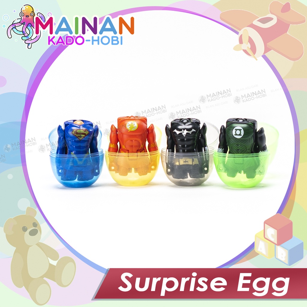 MAINAN ANAK SURPRISE EGG SUPERHERO SUPERMAN BATMAN JUSTICE LEAGUE