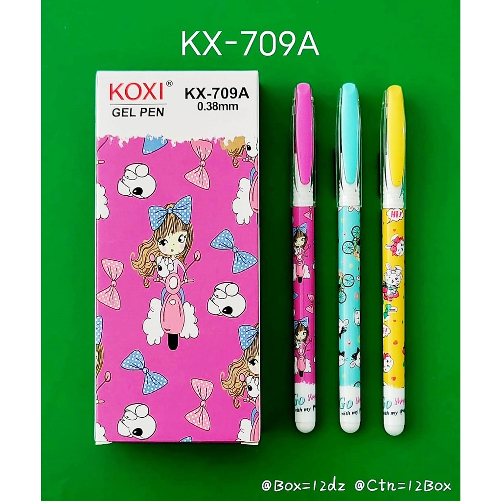 

Pulpen Gel Koxi KX-709A 0.38 mm Hitam Isi 12 pcs