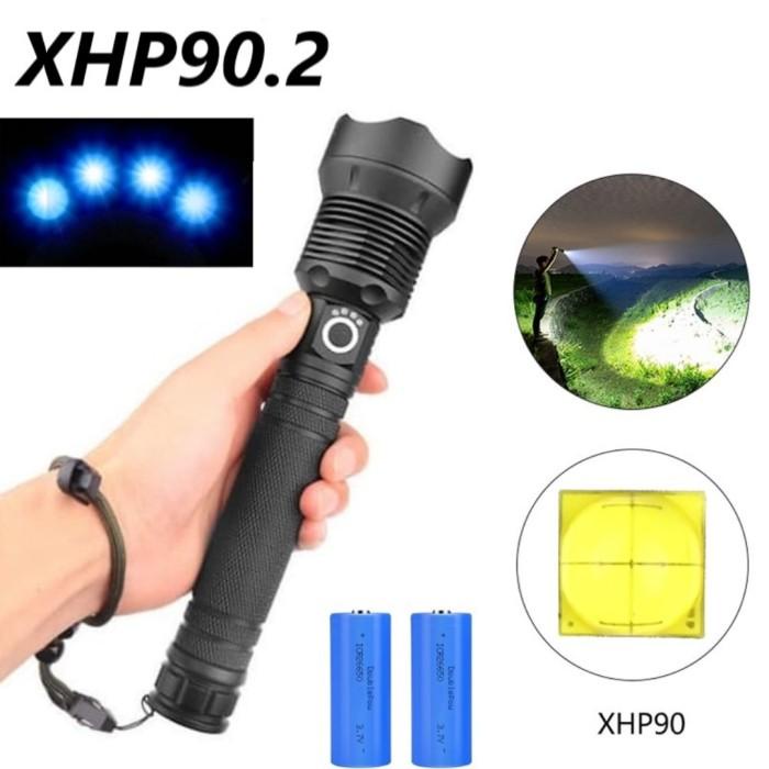 Senter LED XHP90.2 Long Range Zoom Rechargeable