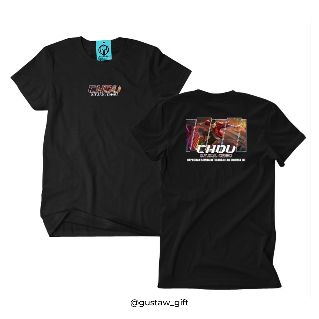 GG T-Shirt CHOU skin S.T.U.N Chou Mobile Legends Kaos Custom Katun Slim-fitting