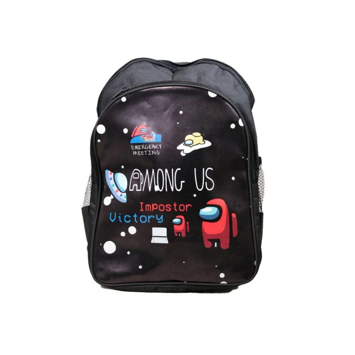 Tas Ransel Anak Sekolah SD SMP Cowok Among us Black Tebal terlaris - Among us Three