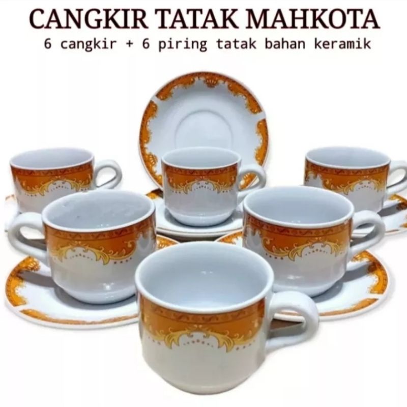 Coffee Set / Tea Set / Cangkir Set Lilia 6 Cangkir + 6 tatakan Keramik
