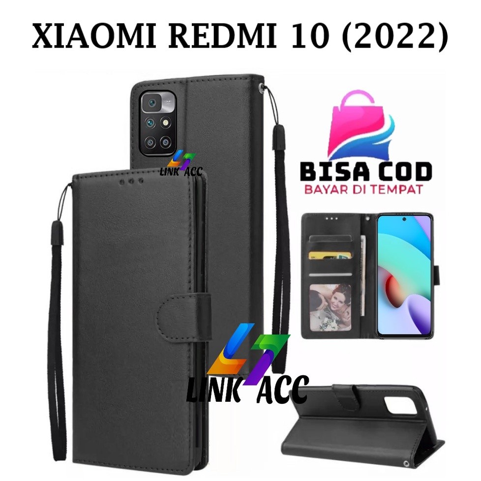 XIAOMI REDMI 10 (2022) FLIP LEATHER CASE PREMIUM-FLIP WALLET CASE KULIT UNTUK XIAOMI REDMI 10 (2022)