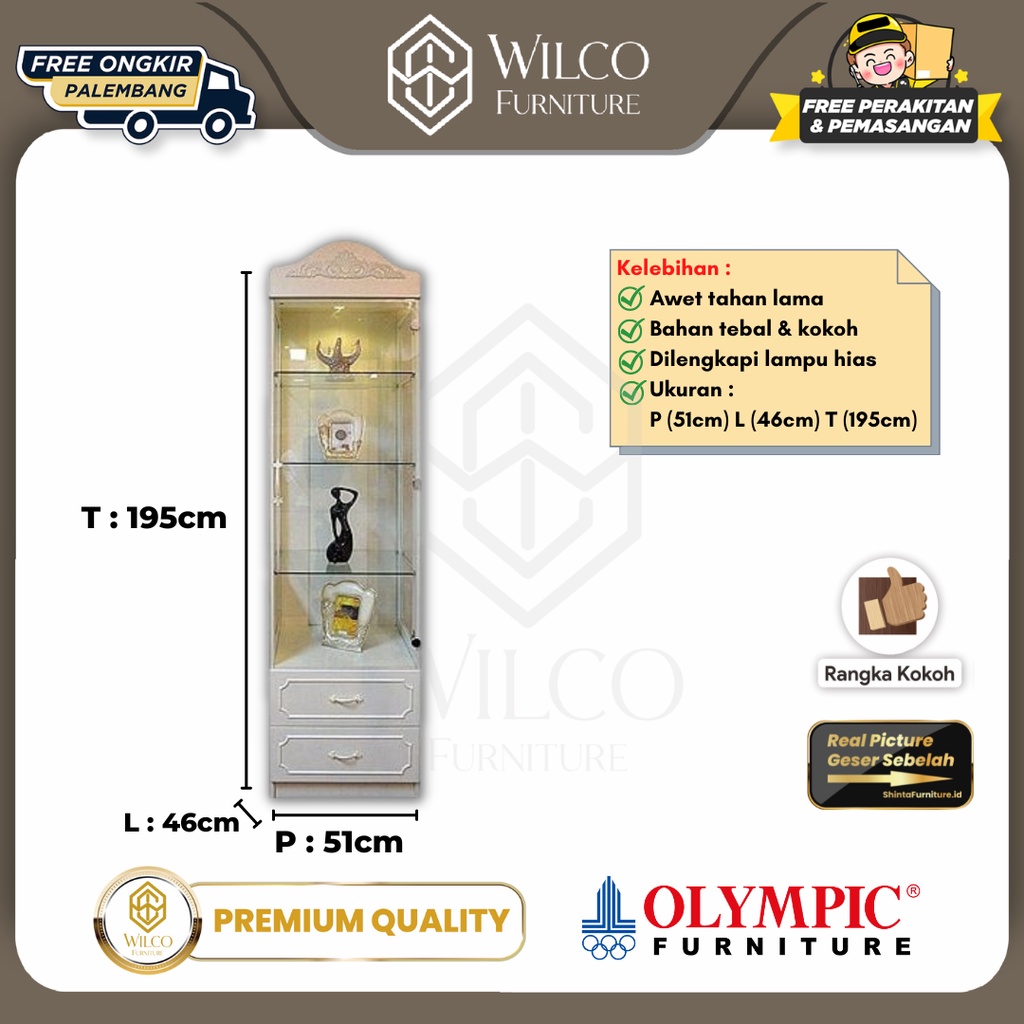 DCH Emerald Olympic Lemari Hias Lemari Pajangan Kaca Modern Murah