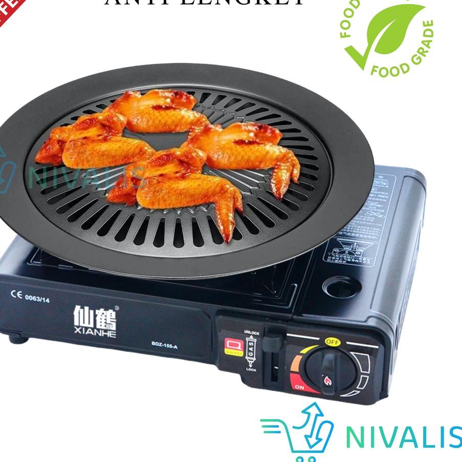 Kualitas Dijamin NIVALIS17 ULTRA GRILL KOREA GRILL PAN BULAT KOMPOR ALAT PEMANGGANG BARBEQUE KOMPOR 