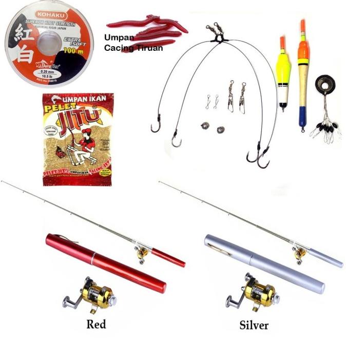 [Bayar DiTempat] 1 Set Joran Pancing Pena Mini / Pancingan Pena Mini 1 Set