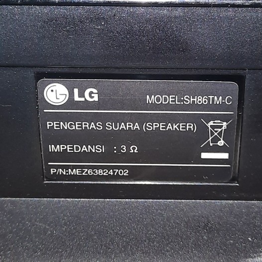 1 Set Speaker Center LG Seri SH86TM-C 3 Way 3 Ohm Audio Speaker Spiker Home Theater Cinema System 3R 2.5 Inch