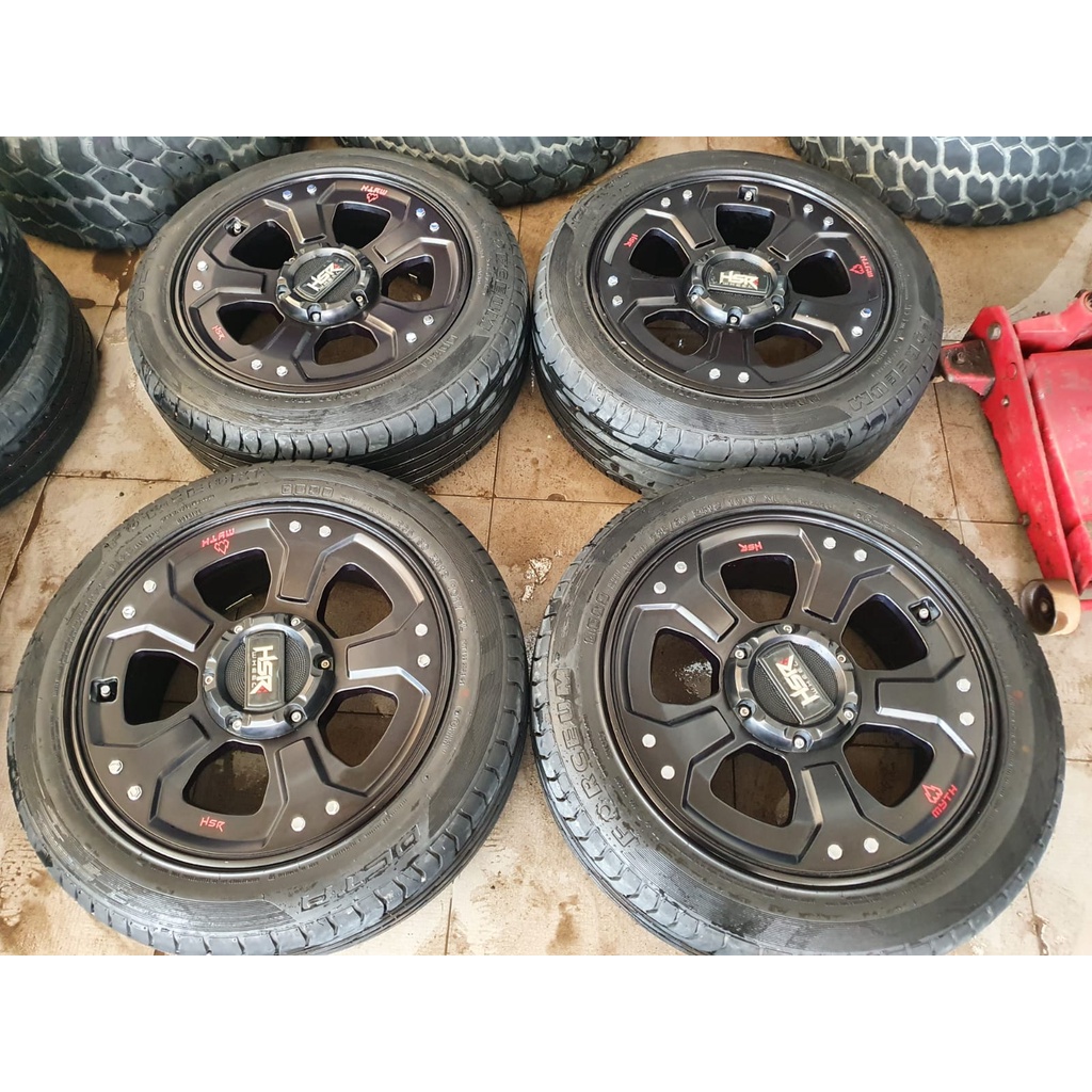 Velg Mobil Bekas Hsr MYTH03 Ring 18 Hole 5X100 5X114,3 BLACK + OCTA 235 50 R18 Untuk Mobil Rush Teri