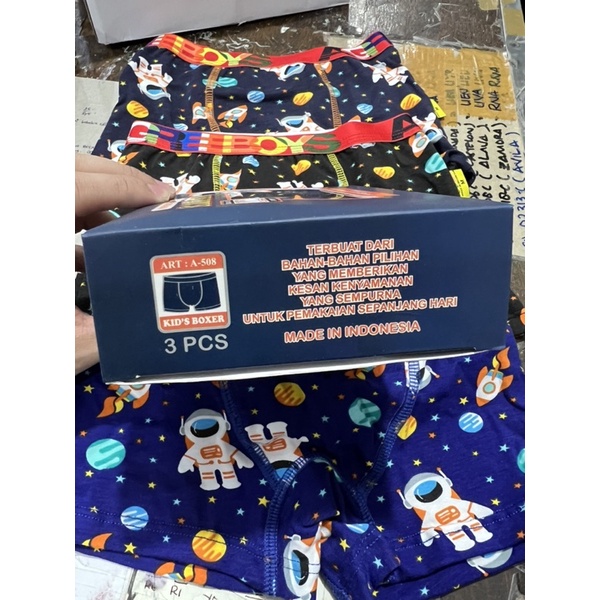 (3pcs) celana dalam boxer anak laki cowok AGREE BOYS A508 fullprint TERMURAH