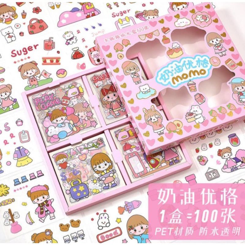 (ECER 20 LEMBAR) STIKER 2D STIKER MOMO AESTHETIC CUTE WATERPROOF ECER 20 LEMBAR