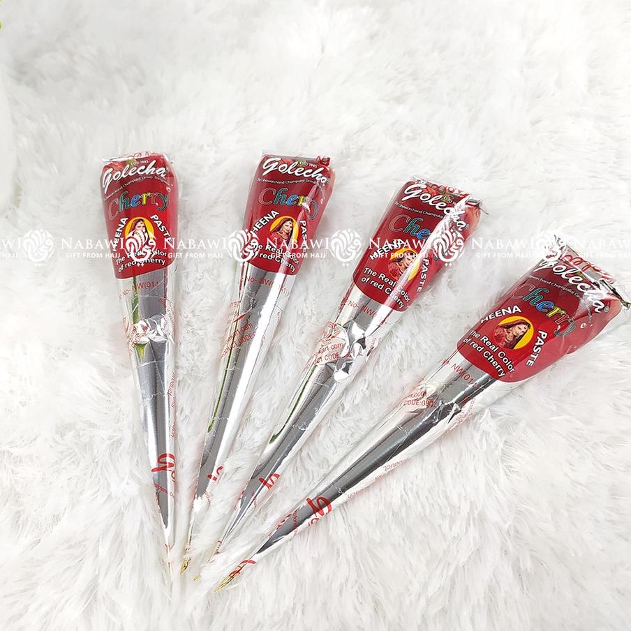 ょ Golecha Magic Cone / Heena Henna Paste / Red Cherry / Henna Pengantin Merah Cherry (Satuan) ☆
