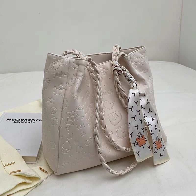 BESTSELLER TAS TOTE TALI KEPANG FREE SCARF PENUTUP RESTLETING  IMPORT MURAH Tote Bag Import Murah Ta