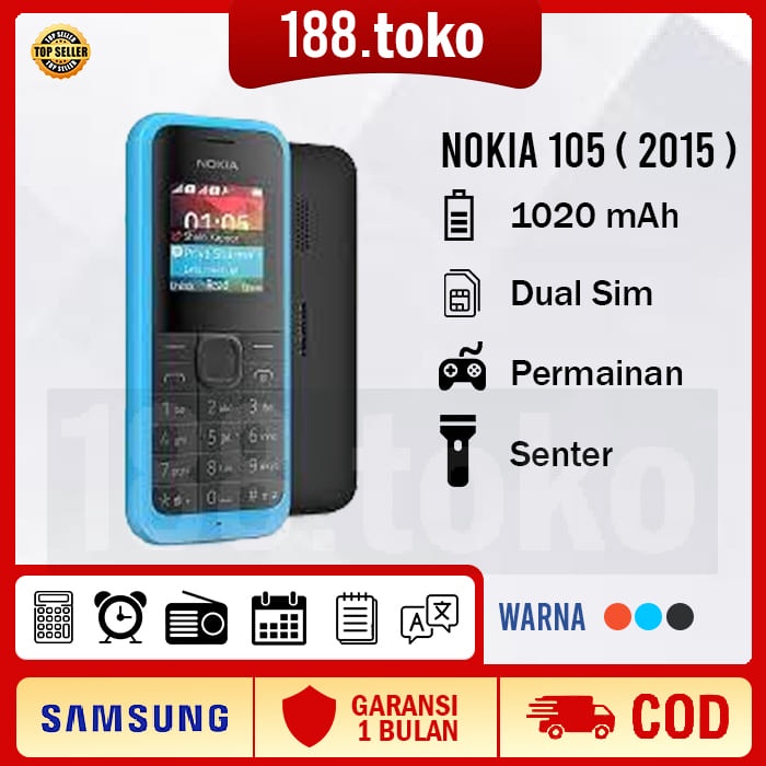 Nokia 105 2015 FM Hp murah Mobile Phone Dual SIM