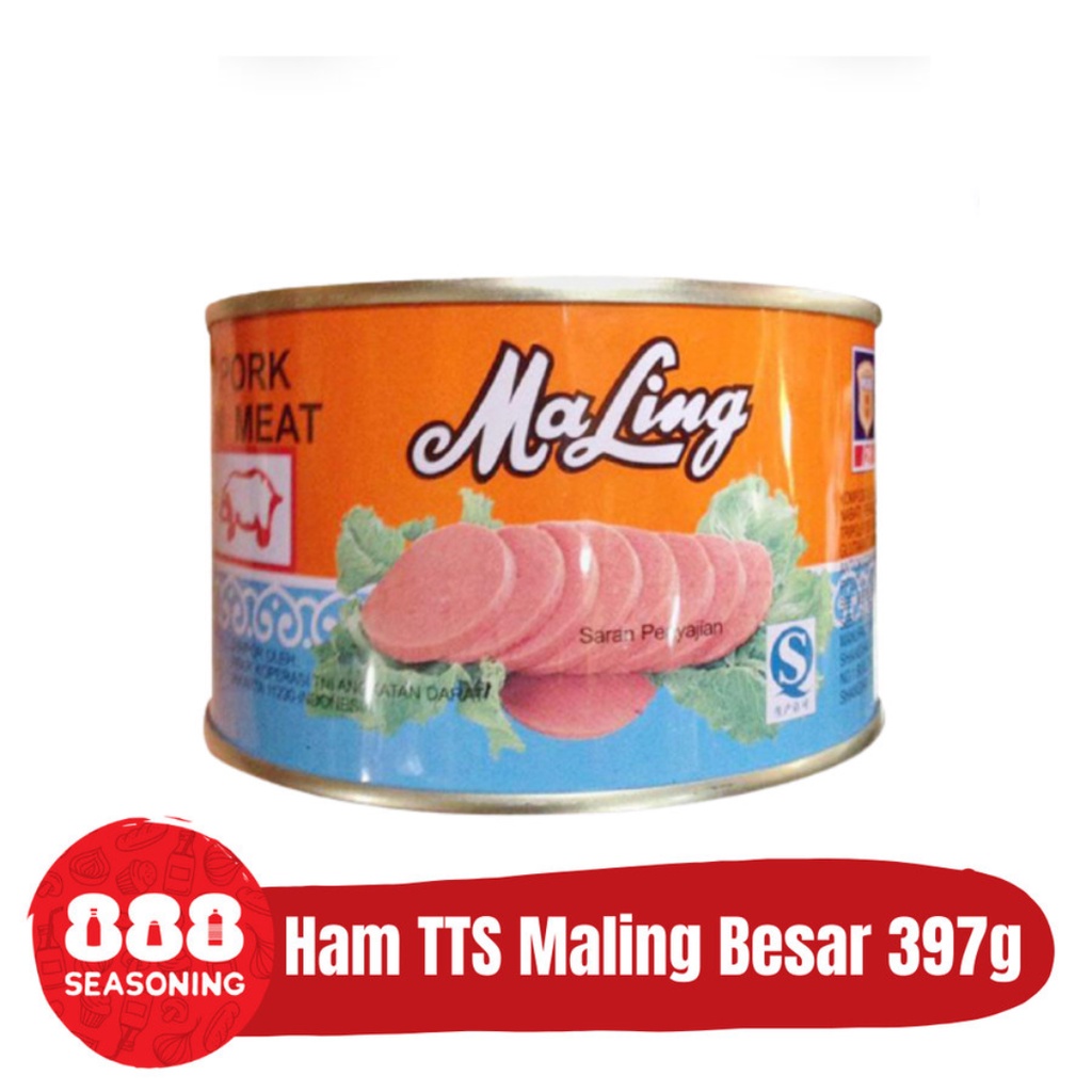 

Ham TTS Maling Ma Ling Besar Pork Luncheon Meat Non Halal 397g