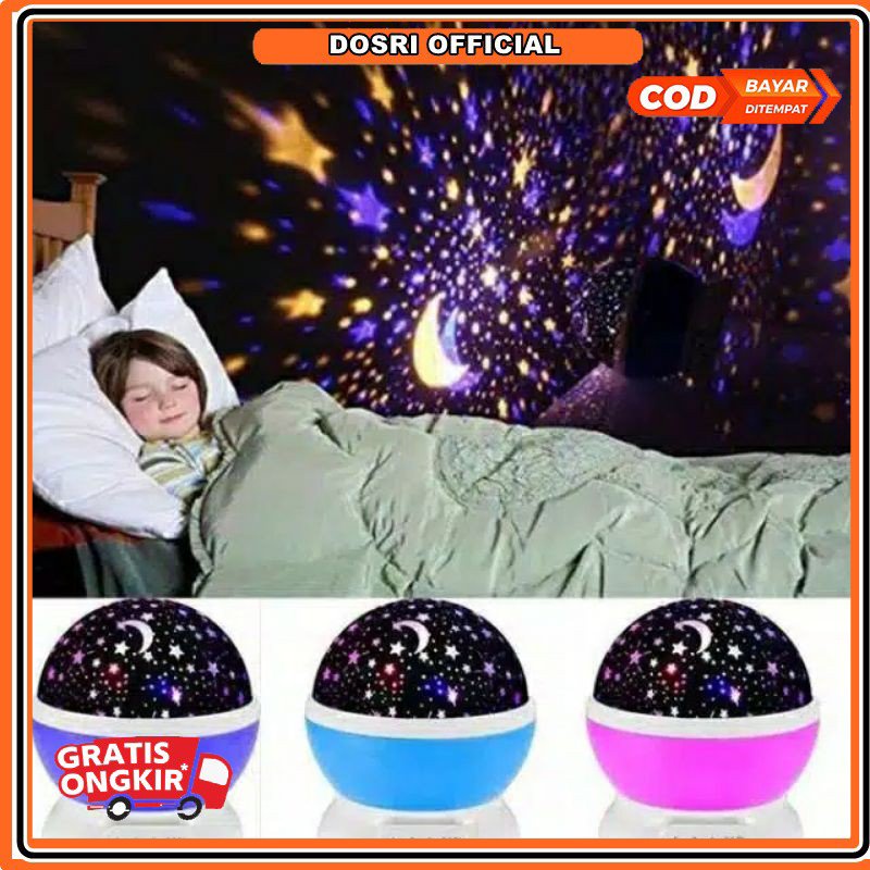 [ BISA COD ] Lampu tidur LED proyektor rainbow warna warni tidur star master bulat bulan bintang