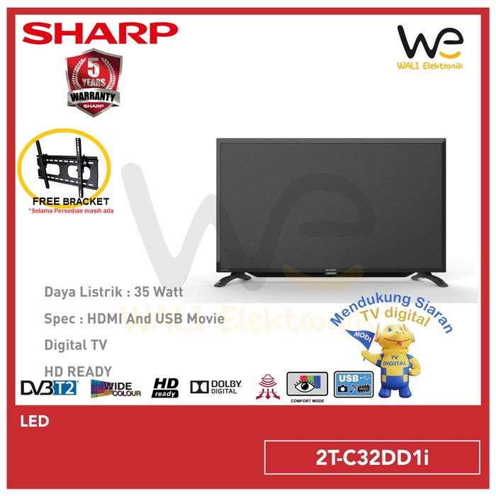 Jual Sharp Led Digital Tv 32inch 2t C32dd1i A 2t C32dd1i Tt Aquos Led Original Shopee 2080