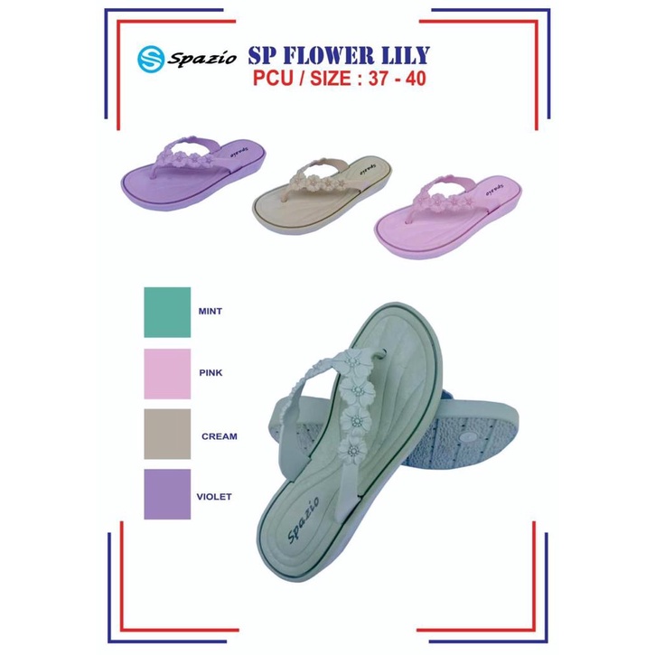 SANDAL JAPIT WANITA KARET TERMURAH MODEL BUNGA - SPAZIO FLOWER LILY -