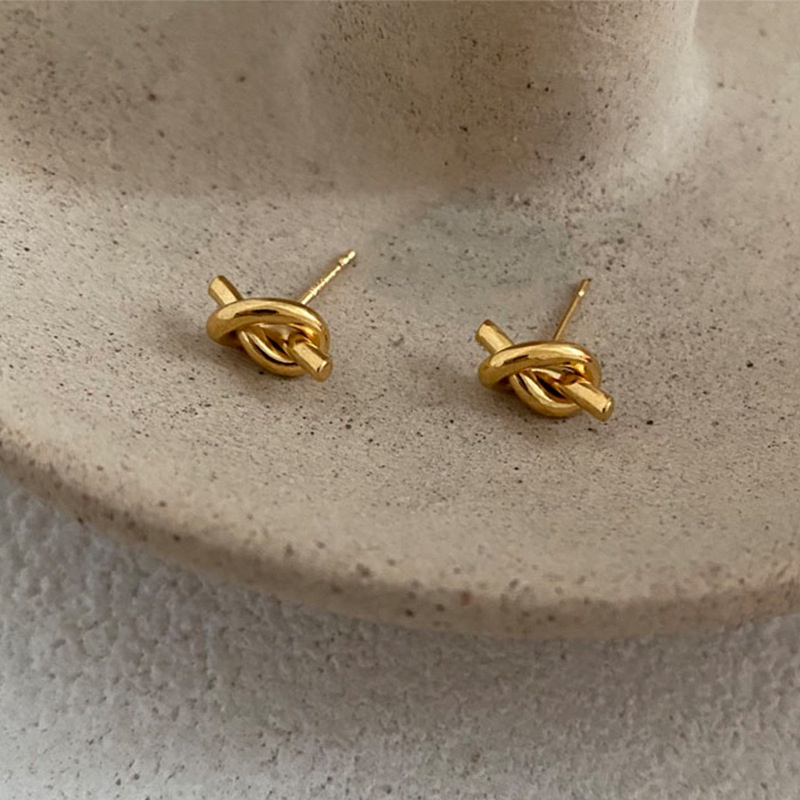 Anting stud simpul ikatan titanium anti karat harga grosir bisa cod