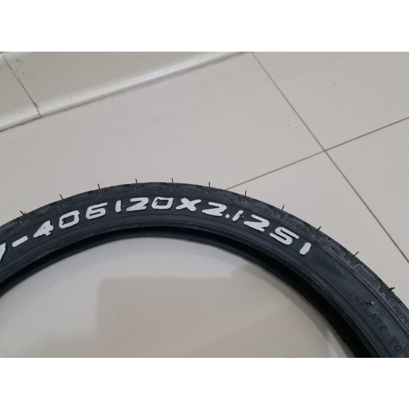 BAN LUAR SEPEDA BMX LUCKY STONE POWER TREAD JUMBO UKURAN 20 X 2.125 ATAU 20 INCH BAN DALAM SWALLOW