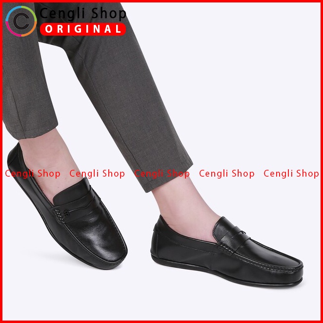 EM04 SEPATU KULIT EVERBEST PRIA CASUAL SEMI FORMAL BRANDED ORIGINAL HITAM