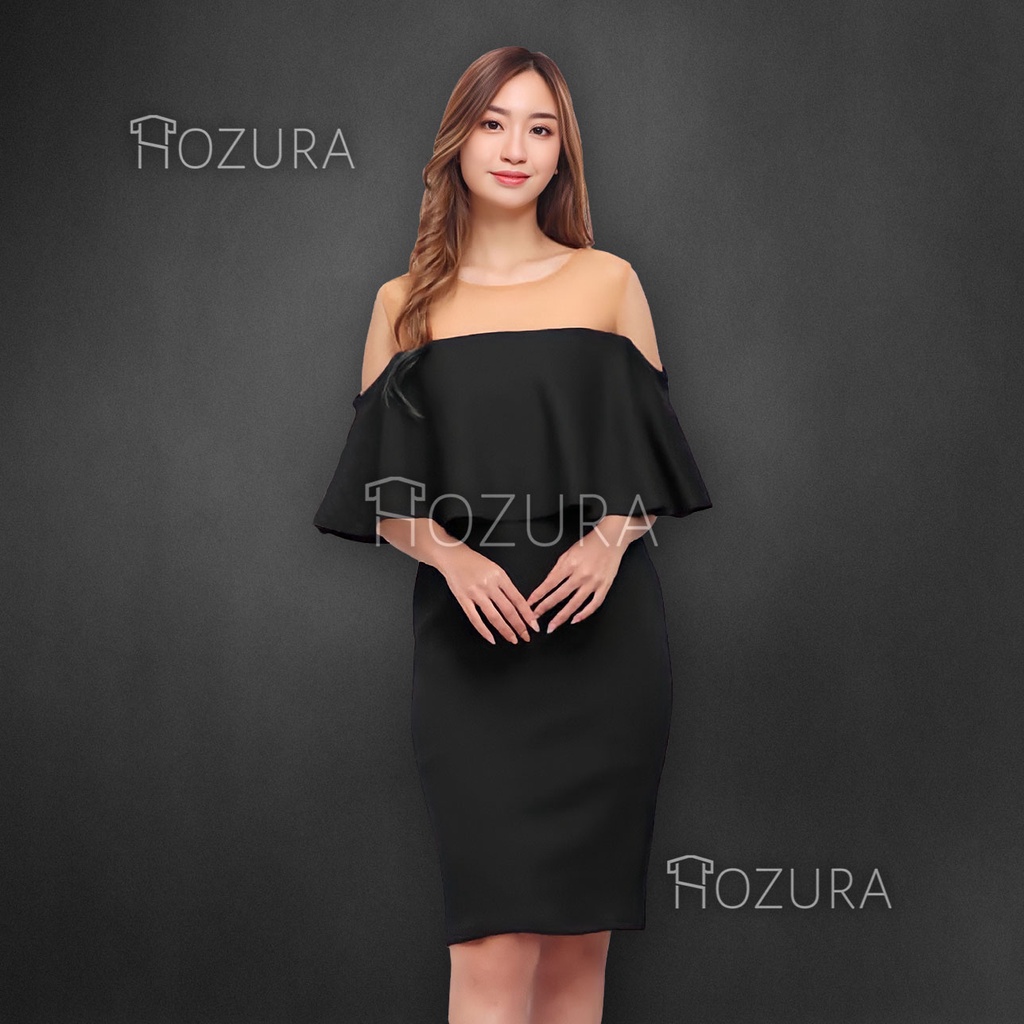 Hozura - Dress Bodycon Pesta Luna - Gaun Party Scuba Bahu Tile Furing Midi Mewah - Dress Wanita Korean Casual Party bodycone 8821 dress pas body Imlek Natal Tahun Baru Mewah rere 8898 TILE POLKADOT SCUBA DRESS MIDI SEPAN WANITA Carla Dress Scuba Kekinian