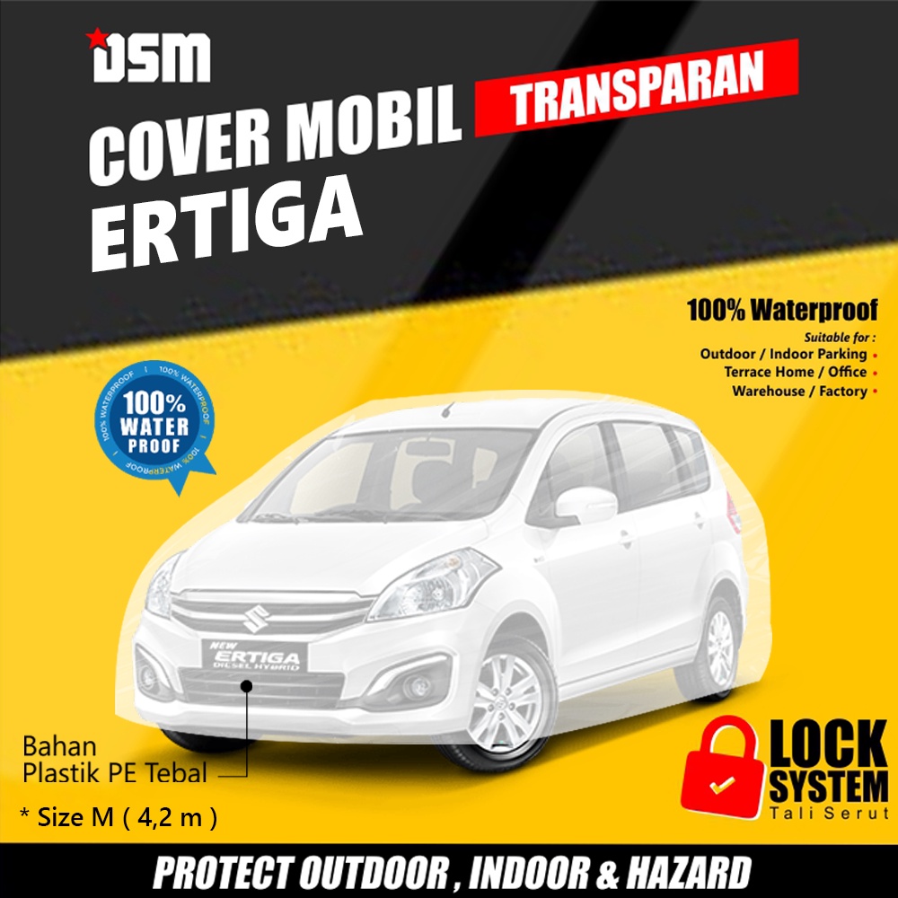 Cover Mobil Suzuki Ertiga (&lt;2017) Transparan / Tebal Plastik Waterproof Outdoor Indoor