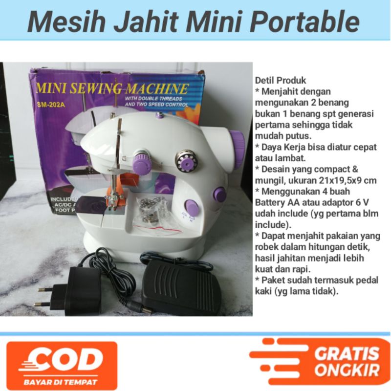 Mesin Jahit Mini Portable SM-202A Mesin Jahit Viral