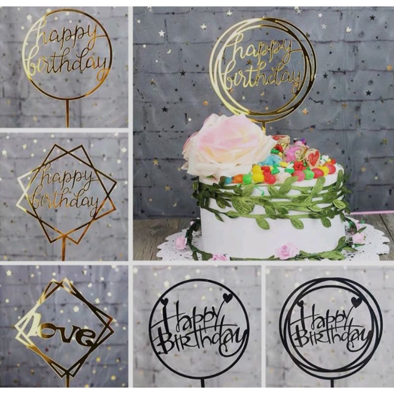 

Topper Cake Bahan Acrylic Murah Import Hiasan Kue Ultah