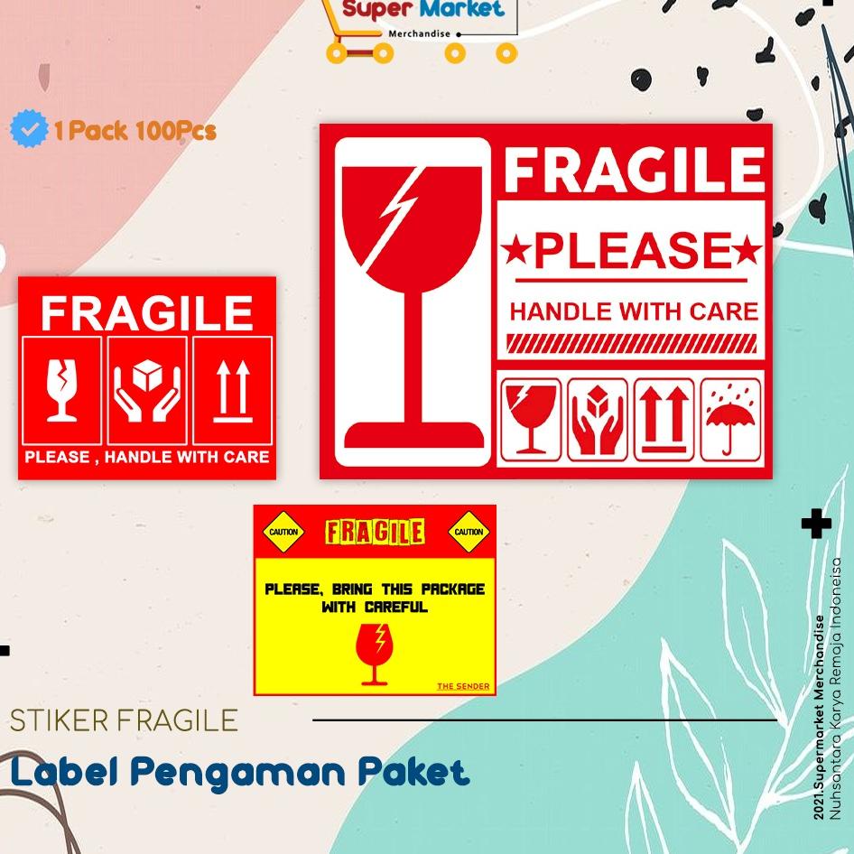 

⇃ Stiker Fragile / Stiker Pecah Belah / Stiker Pengiriman Olshop / Stiker Unboxing Horizontal コ