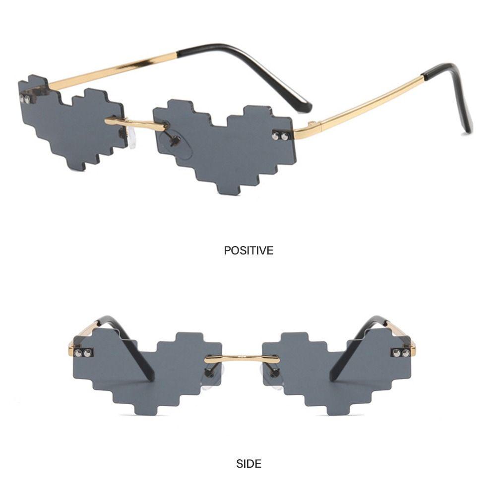 Lily Pixelated Mosaic Glasses Hadiah Pria &amp; Wanita Festival Pesta Gamer Robot Sunglasses