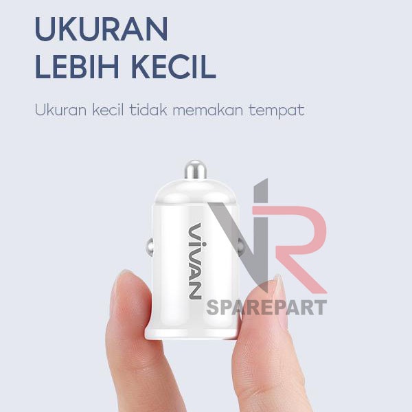 SAVER VIVAN VCC01 2.4A DUAL USB CHARGER MOBIL WITH MICRO USB CABLE