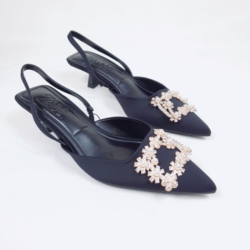 ZR Shimmery Slingback with kitten heels 2393-2