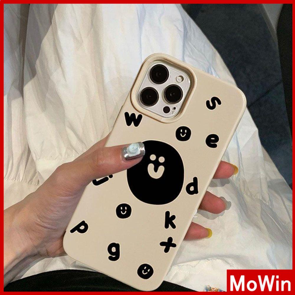 For iPhone 14 Pro Max iPhone Case Khaki Gray TPU Soft Shell Shockproof Protection Camera Smile Cute Style Compatible For iPhone 13 Pro max 12 Pro Max 11 Pro Max xr xs Max 7Plus 7 8