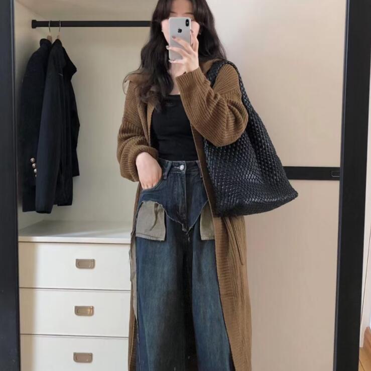 Jeans Suhao, pakaian wanita, pakaian berbahan dasar teh dan susu, satu set lengkap dengan sweter, setelan one-piece berbahan dasar garam, high-end, wewangian kecil