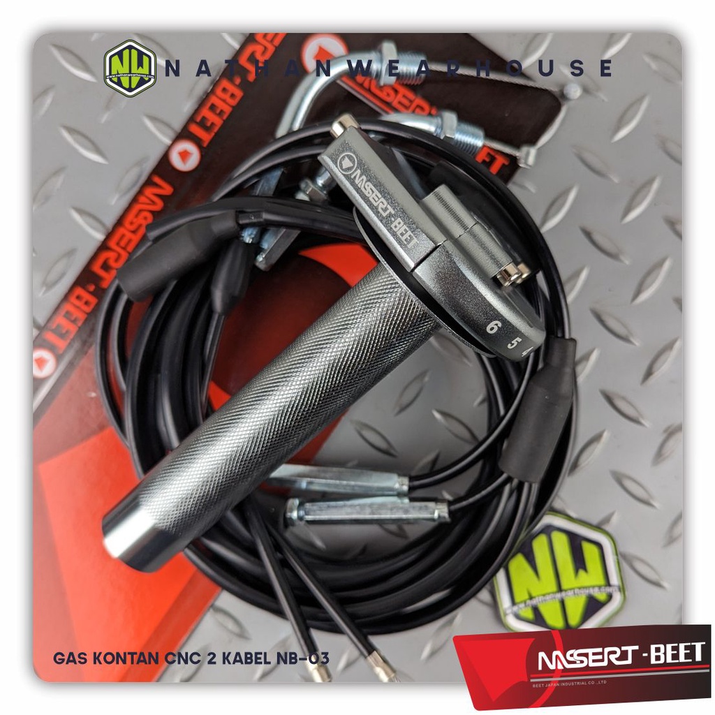 Gas Spontan Kontan Full CNC 2 Kabel Racing Universal Nassert Beet NB03