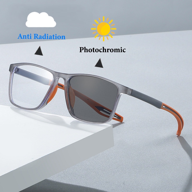 Tr90 Kacamata Photochromic Blue Light Blocking Untuk Pria Dan Wanita