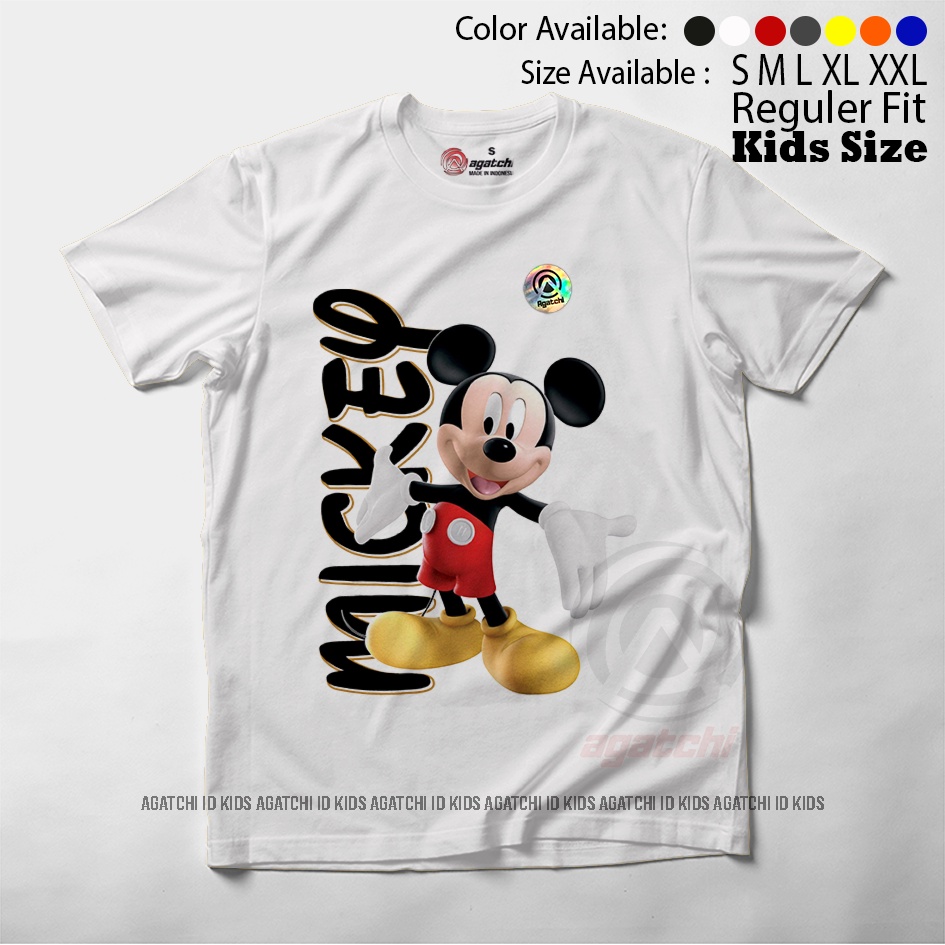 Baju Kaos Anak Laki - Laki Agatchi Motif karakter Micky