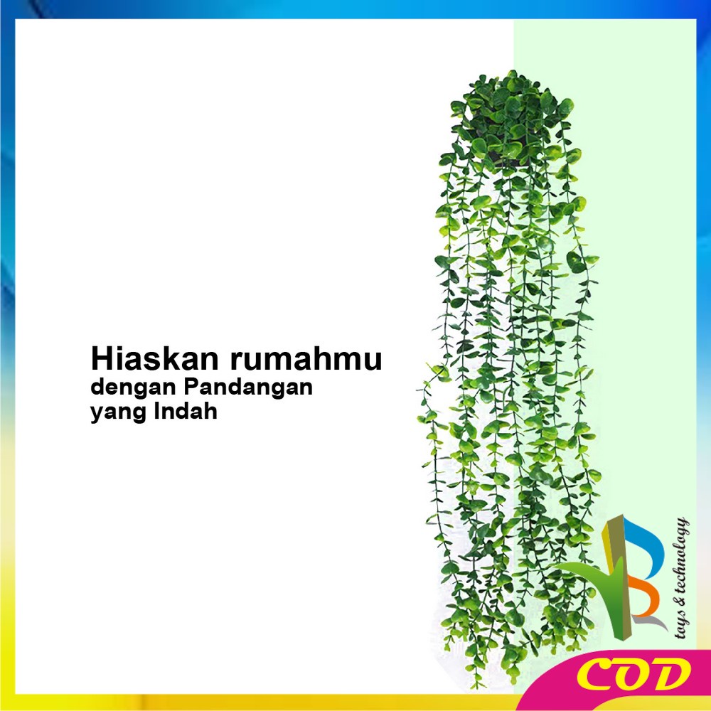 RB-C622 C631 Pot Tanaman Hias Bunga Plastik Artifisial Plant / Tanaman Hias Gantung Daun Rambat Dekorasi Dinding