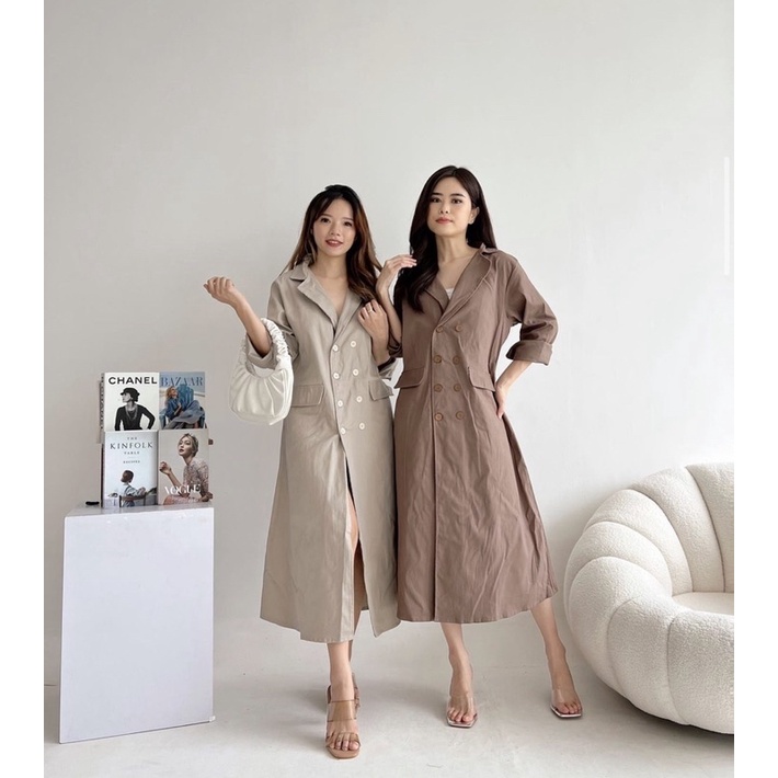 MARILYN LONG BLAZER SIMPLE POLOS PREMIUM ALA KOREA EC 9248 / BLAZER DRESS PANJANG SIMPLE JUMBO OVERS