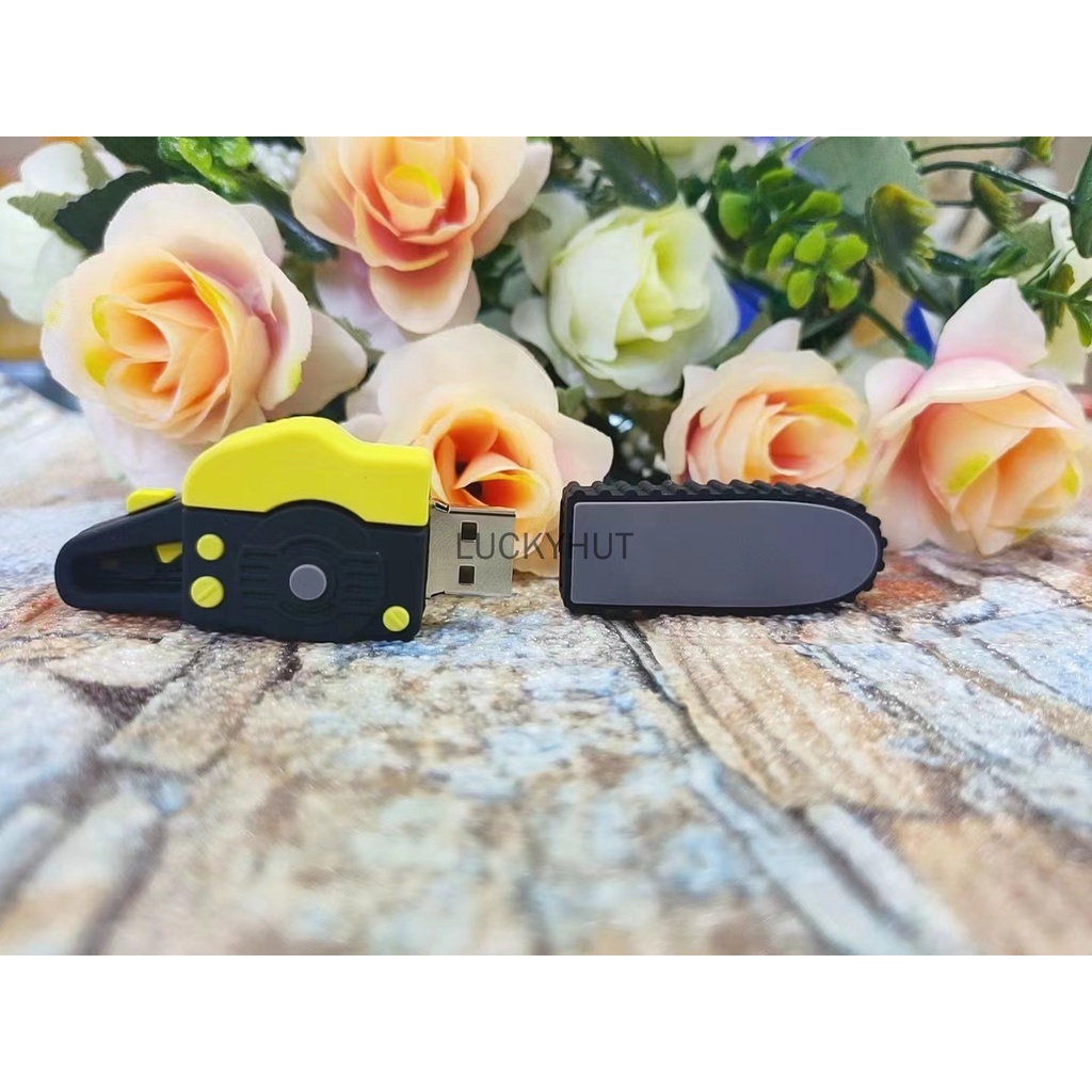 Flashdisk High Speed USB 2TB 1TB 128GB Gergaji Mesin Kartun 1GB 8GB 16GB 32GB 64GB Tahan Air Flash Drive Lucu