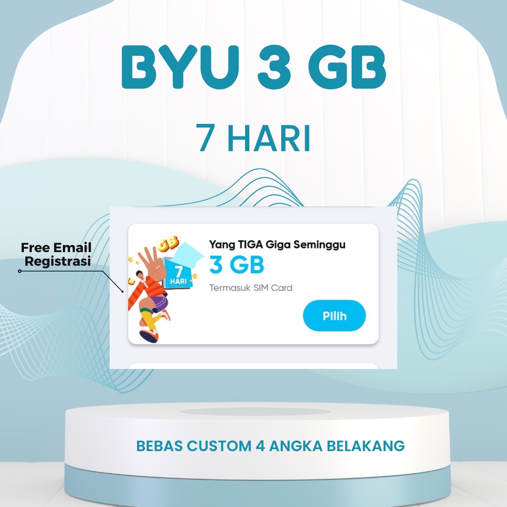 Jual Kartu BYU 3 GB | 7 Hari | Shopee Indonesia