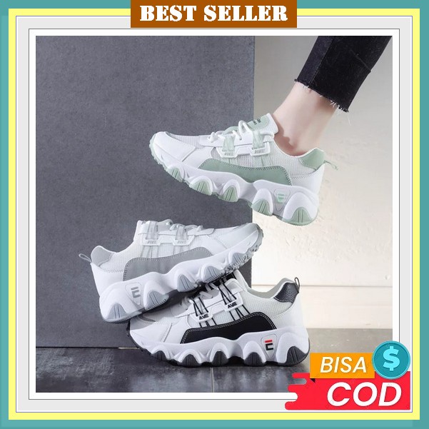 Sepatu Sneakers Wanita Running Joging Jalan Olahraga Santai Tali Kasual Cewek Perempuan Kets Import 