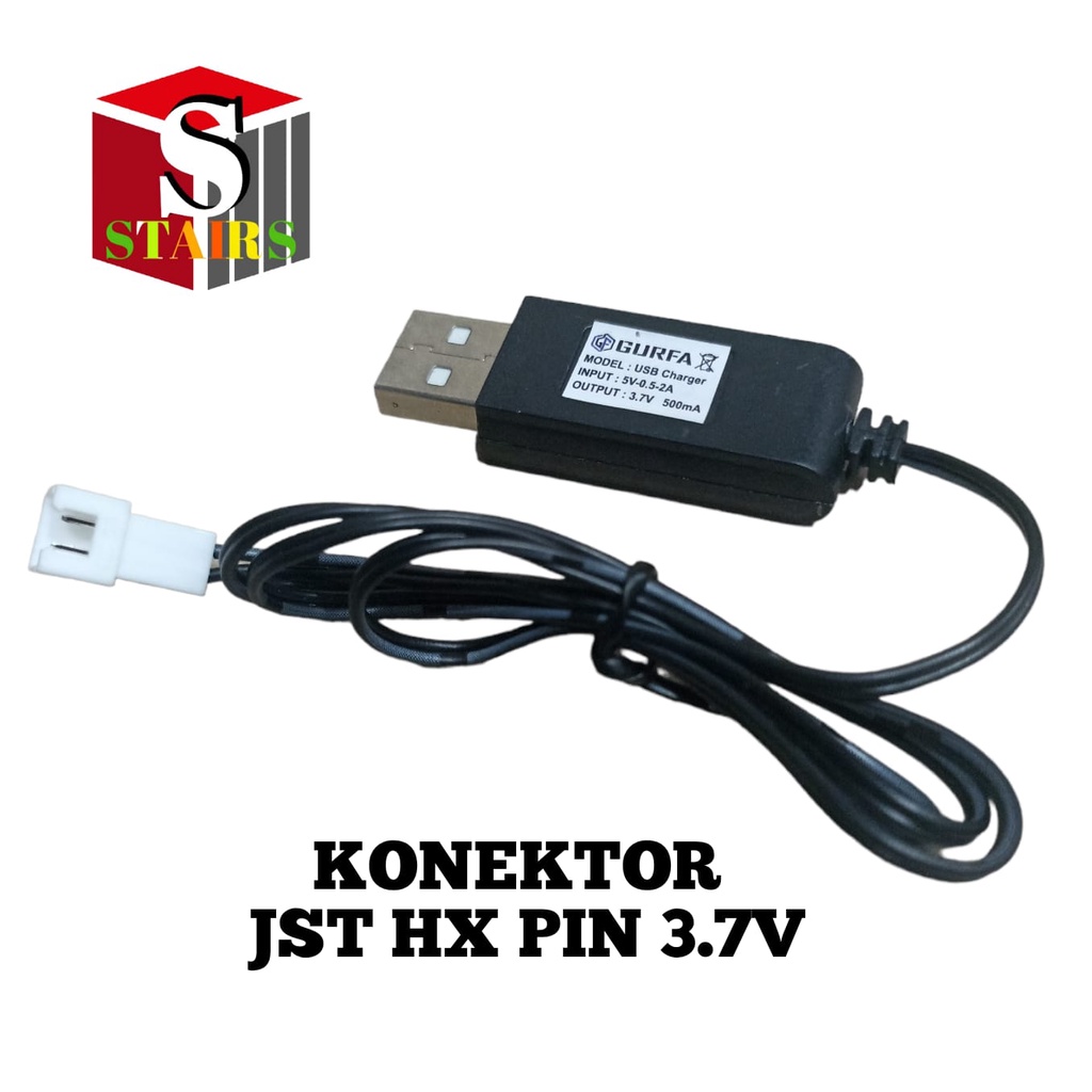 Kabel USB  / Kabel Charger / Kabel Casan Konektor JST XH 2 PIN FOR 3.7V Panjang Kabel 60cm