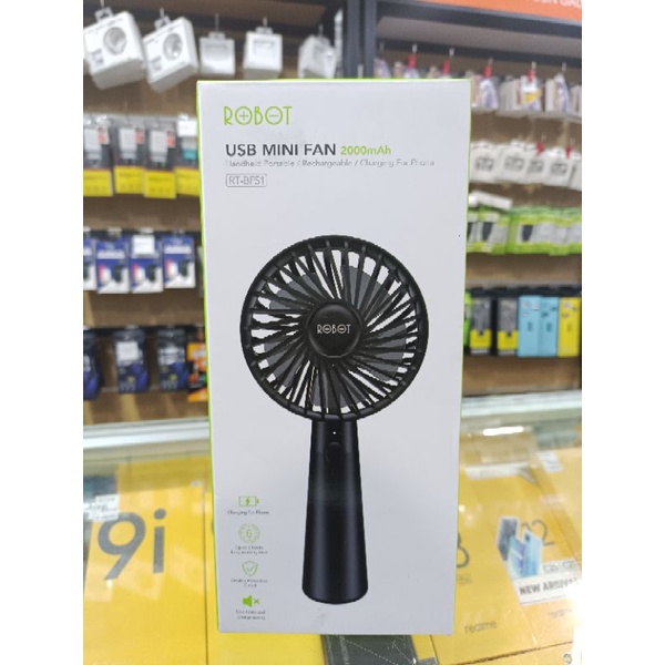 kipas angin mini usb mini fan 2000MaH robot rt-bfs1