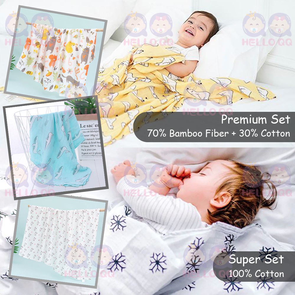 cod bedong bayi muslin sweddle 120*100 bedong bayi jumbo cotton bamboo adem lembut nyerap keringat multifungsi