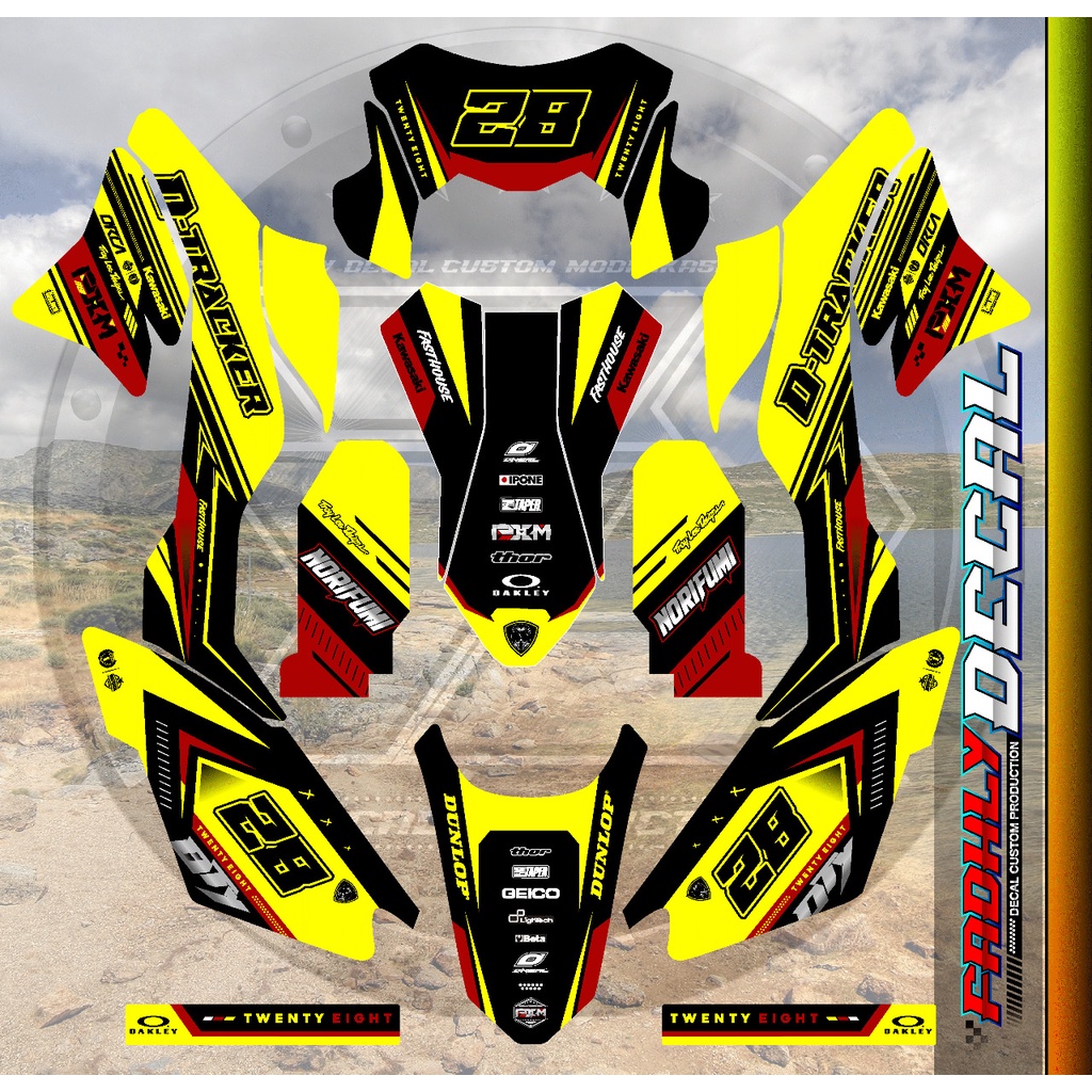 DECAL DTRACKER D-TRACKER FULLBODY KUNING HITAM KEREN STICKER FULLBODY