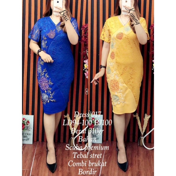 Dress 017 Mat : Scuba import & Brukat