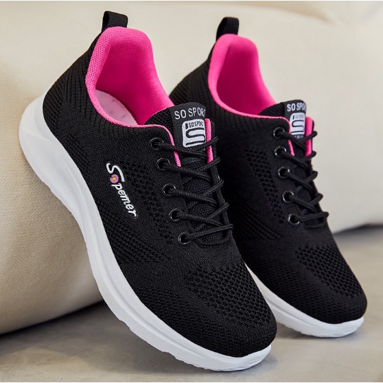 sepatu sneakers wanita impor sepatu olahraga ringan sporty bahan rajut twiss premium light weight